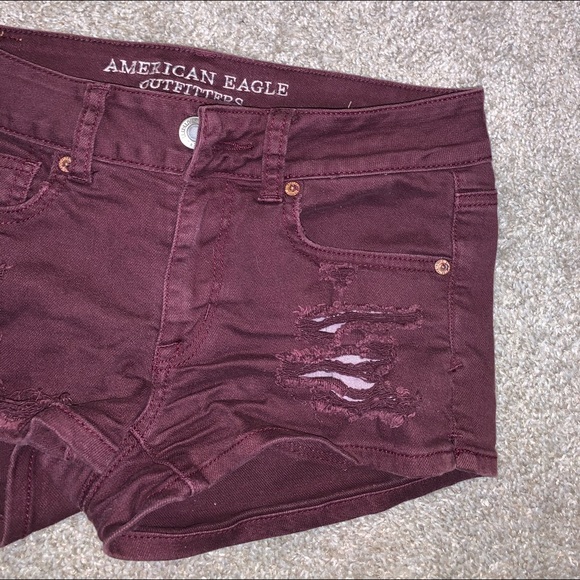 American Eagle Stretch Purple Ripped Jean shorts size 4 - Picture 5 of 10